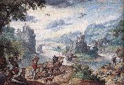 Hans Bol Landscape with the Fall of Icarus oil painting artist